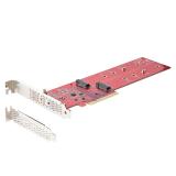 StarTech.com - Tarjeta PCIe Adaptadora para 2 SSDs M.2, PCI Express x8 o x16 a NVMe Doble o SSDs M.2 AHCI, PCI Express 4.0, 7,8G