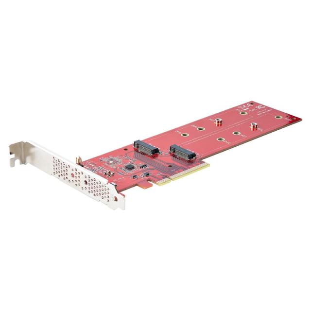 StarTech.com - Tarjeta PCIe Adaptadora para 2 SSDs M.2, PCI Express x8 o x16 a NVMe Doble o SSDs M.2 AHCI, PCI Express 4.0, 7,8G