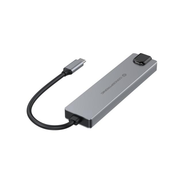 Conceptronic - DONN29G base para portátil y replicador de puertos Alámbrico USB 3.2 Gen 2 (3.1 Gen 2) Type-C Gris