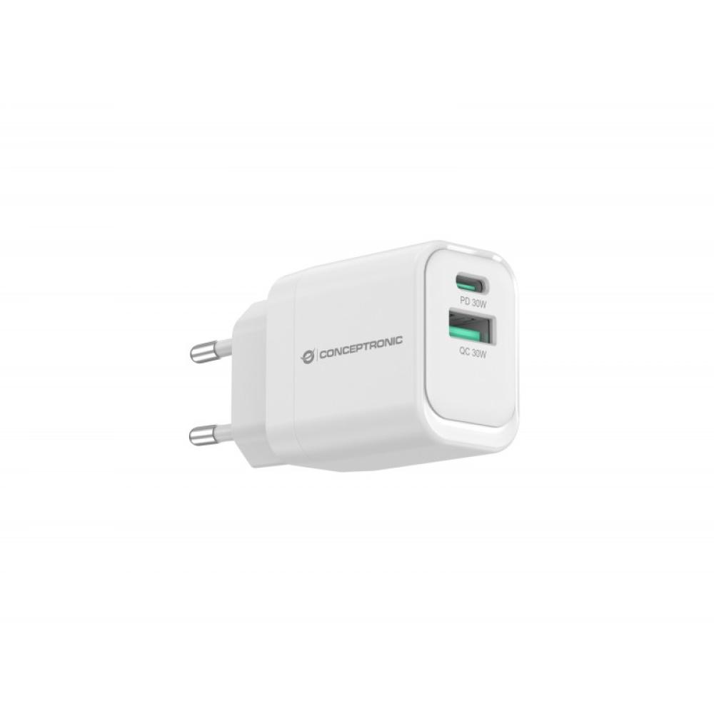 Conceptronic - ALTHEA19W33 cargador de dispositivo móvil Universal Blanco Corriente alterna Carga rápida Interior