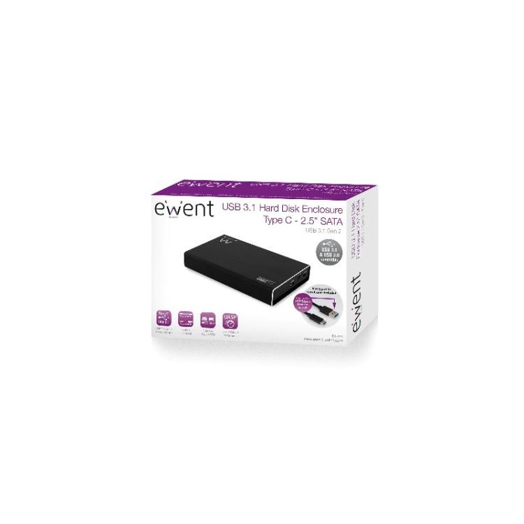 Ewent - EW7070 caja para disco duro externo Carcasa de disco duro/SSD Negro 2.5"
