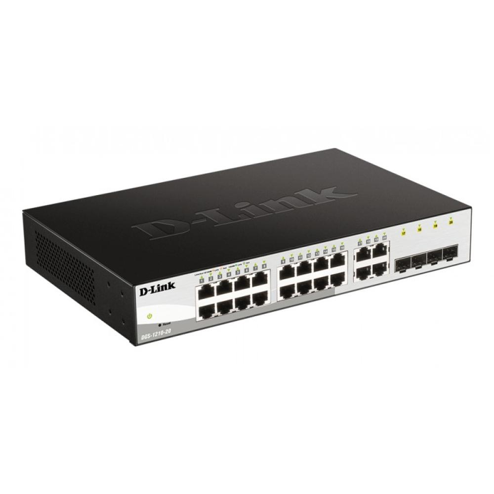 D-Link - DGS-1210-20 Gestionado L2 Gigabit Ethernet (10/100/1000) 1U Negro