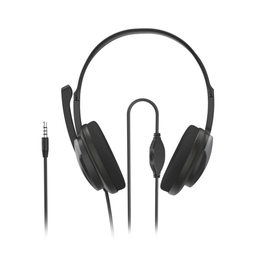 Hama - "HS-P100 V2" Auriculares de oficina para PC, estéreo, negro