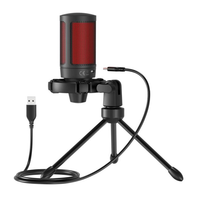 Savio - wired gaming microphone with backlight tripod USB SONAR PRO Negro, Rojo Micrófono para videoconsola