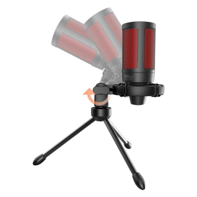 Savio - wired gaming microphone with backlight tripod USB SONAR PRO Negro, Rojo Micrófono para videoconsola
