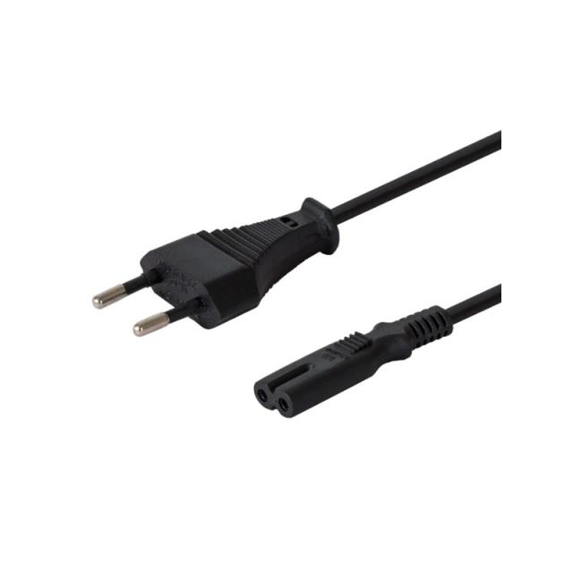 Savio - CL-100 cable de transmisión Negro 1,8 m IEC Type E (3.4 mm, 3.1 mm) IEC C7
