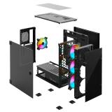 Savio - PC Case Prime X1 ARGB Glass Black Midi Tower Negro