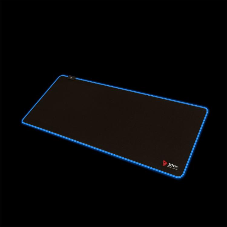 Savio - LED EDITION Turbo Dynamic XL 900x400 RGB Pro Gaming Mousepad''900mm x 400mm Alfombrilla de ratón para juegos Negro