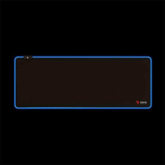 Savio - LED EDITION Turbo Dynamic XL 900x400 RGB Pro Gaming Mousepad''900mm x 400mm Alfombrilla de ratón para juegos Negro