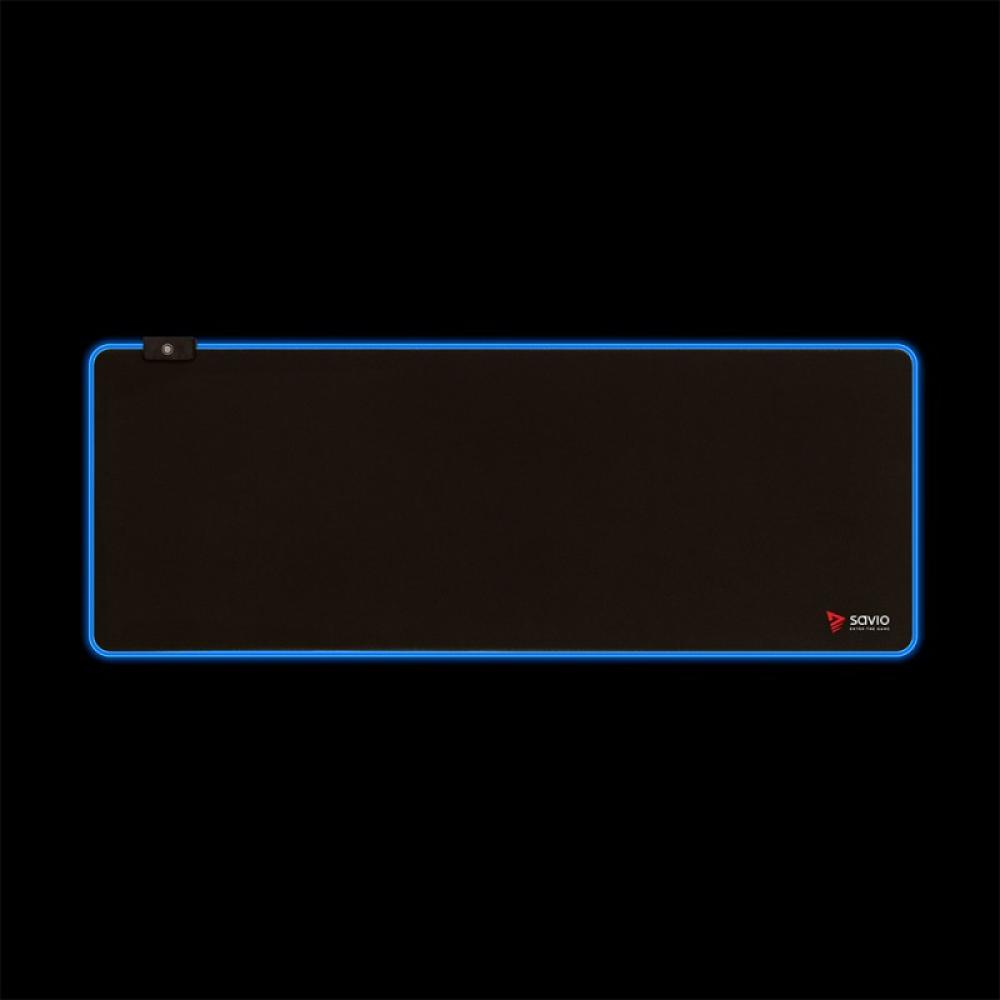 Savio - LED EDITION Turbo Dynamic XL 900x400 RGB Pro Gaming Mousepad''900mm x 400mm Alfombrilla de ratón para juegos Negro