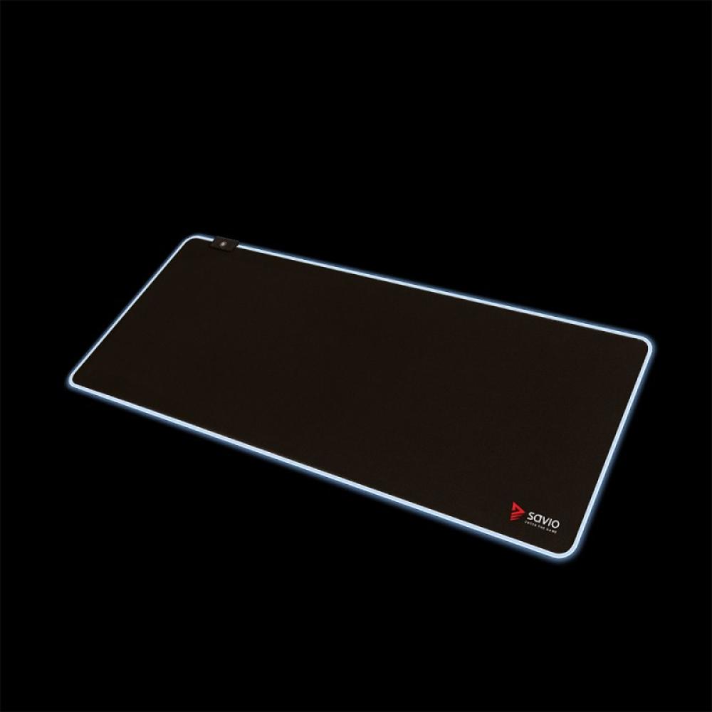 Savio - LED EDITION Turbo Dynamic XL 900x400 RGB Pro Gaming Mousepad''900mm x 400mm Alfombrilla de ratón para juegos Negro