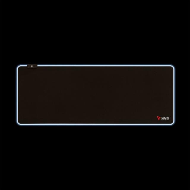 Savio - LED EDITION Turbo Dynamic XL 900x400 RGB Pro Gaming Mousepad''900mm x 400mm Alfombrilla de ratón para juegos Negro