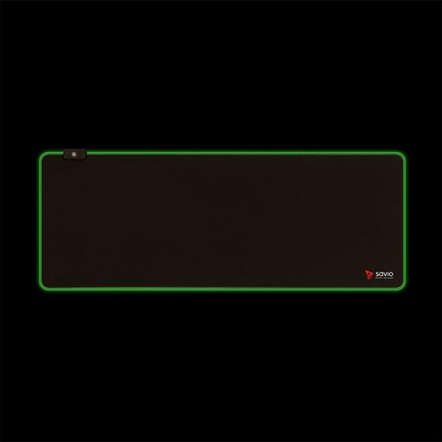 Savio - LED EDITION Turbo Dynamic XL 900x400 RGB Pro Gaming Mousepad''900mm x 400mm Alfombrilla de ratón para juegos Negro