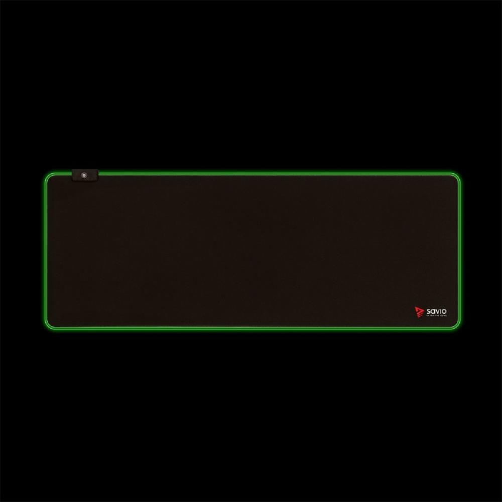 Savio - LED EDITION Turbo Dynamic XL 900x400 RGB Pro Gaming Mousepad''900mm x 400mm Alfombrilla de ratón para juegos Negro