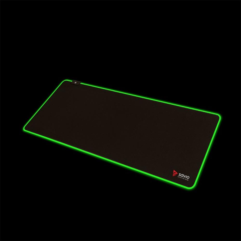 Savio - LED EDITION Turbo Dynamic XL 900x400 RGB Pro Gaming Mousepad''900mm x 400mm Alfombrilla de ratón para juegos Negro