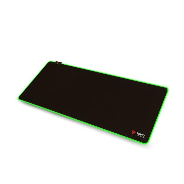 Savio - LED EDITION Turbo Dynamic XL 900x400 RGB Pro Gaming Mousepad''900mm x 400mm Alfombrilla de ratón para juegos Negro