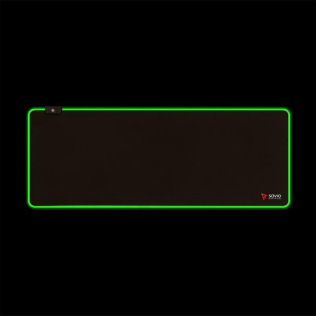 Savio - LED EDITION Turbo Dynamic XL 900x400 RGB Pro Gaming Mousepad''900mm x 400mm Alfombrilla de ratón para juegos Negro