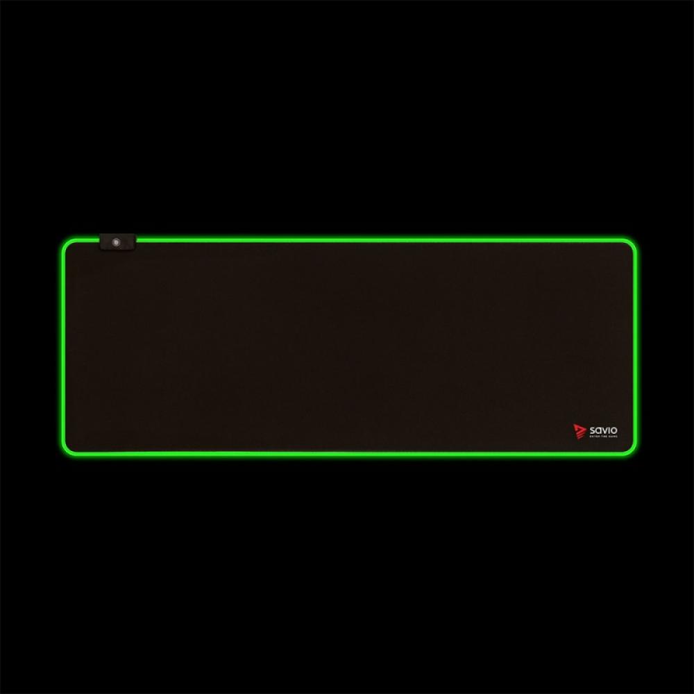 Savio - LED EDITION Turbo Dynamic XL 900x400 RGB Pro Gaming Mousepad''900mm x 400mm Alfombrilla de ratón para juegos Negro