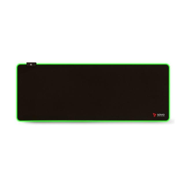Savio - LED EDITION Turbo Dynamic XL 900x400 RGB Pro Gaming Mousepad''900mm x 400mm Alfombrilla de ratón para juegos Negro