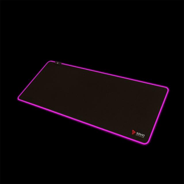 Savio - LED EDITION Turbo Dynamic XL 900x400 RGB Pro Gaming Mousepad''900mm x 400mm Alfombrilla de ratón para juegos Negro