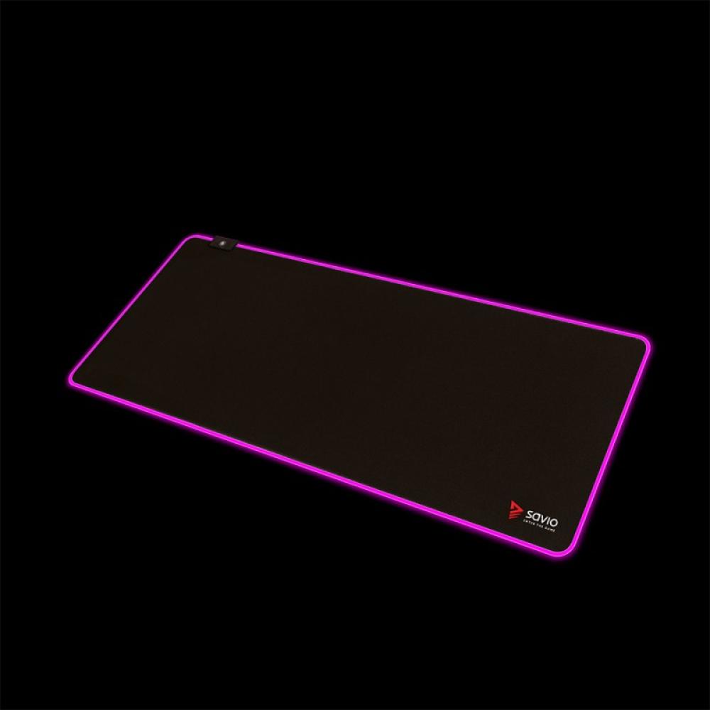 Savio - LED EDITION Turbo Dynamic XL 900x400 RGB Pro Gaming Mousepad''900mm x 400mm Alfombrilla de ratón para juegos Negro