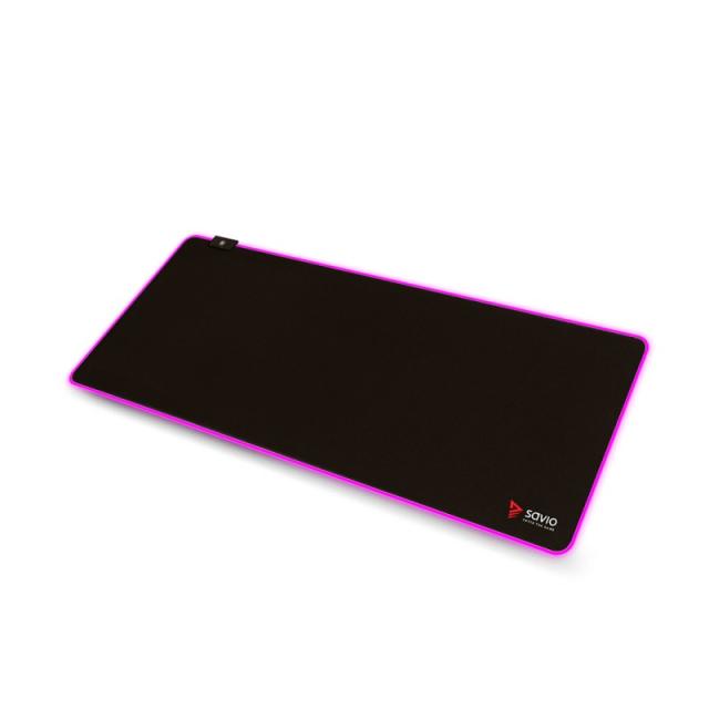 Savio - LED EDITION Turbo Dynamic XL 900x400 RGB Pro Gaming Mousepad''900mm x 400mm Alfombrilla de ratón para juegos Negro