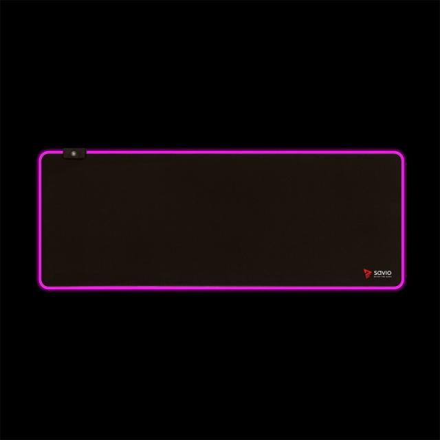 Savio - LED EDITION Turbo Dynamic XL 900x400 RGB Pro Gaming Mousepad''900mm x 400mm Alfombrilla de ratón para juegos Negro