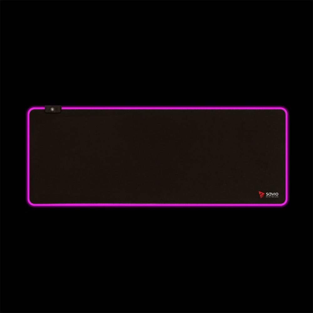 Savio - LED EDITION Turbo Dynamic XL 900x400 RGB Pro Gaming Mousepad''900mm x 400mm Alfombrilla de ratón para juegos Negro