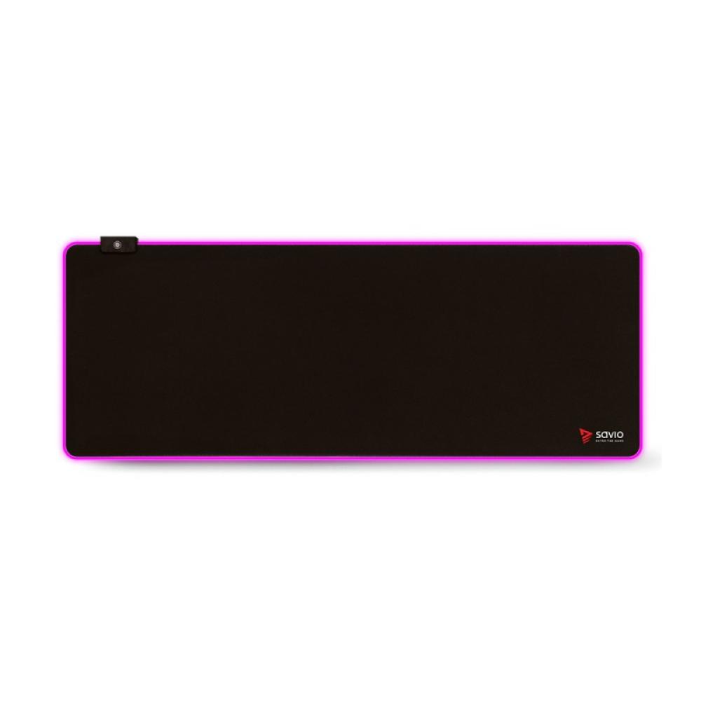 Savio - LED EDITION Turbo Dynamic XL 900x400 RGB Pro Gaming Mousepad''900mm x 400mm Alfombrilla de ratón para juegos Negro