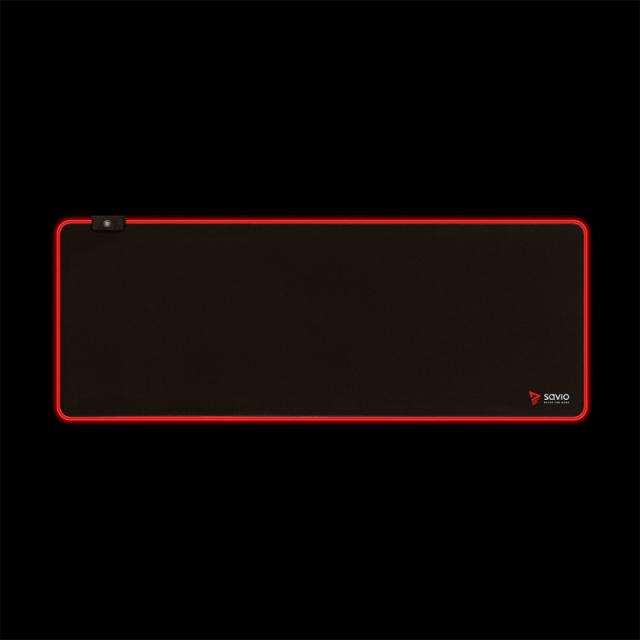 Savio - LED EDITION Turbo Dynamic XL 900x400 RGB Pro Gaming Mousepad''900mm x 400mm Alfombrilla de ratón para juegos Negro