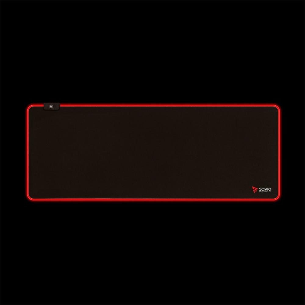 Savio - LED EDITION Turbo Dynamic XL 900x400 RGB Pro Gaming Mousepad''900mm x 400mm Alfombrilla de ratón para juegos Negro