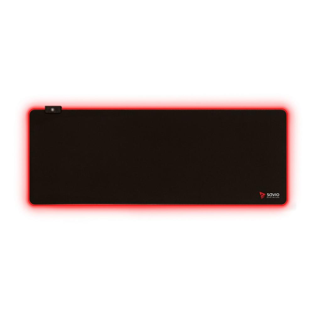 Savio - LED EDITION Turbo Dynamic XL 900x400 RGB Pro Gaming Mousepad''900mm x 400mm Alfombrilla de ratón para juegos Negro