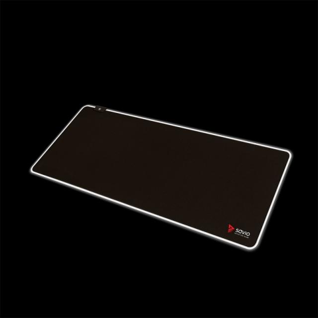 Savio - LED EDITION Turbo Dynamic XL 900x400 RGB Pro Gaming Mousepad''900mm x 400mm Alfombrilla de ratón para juegos Negro