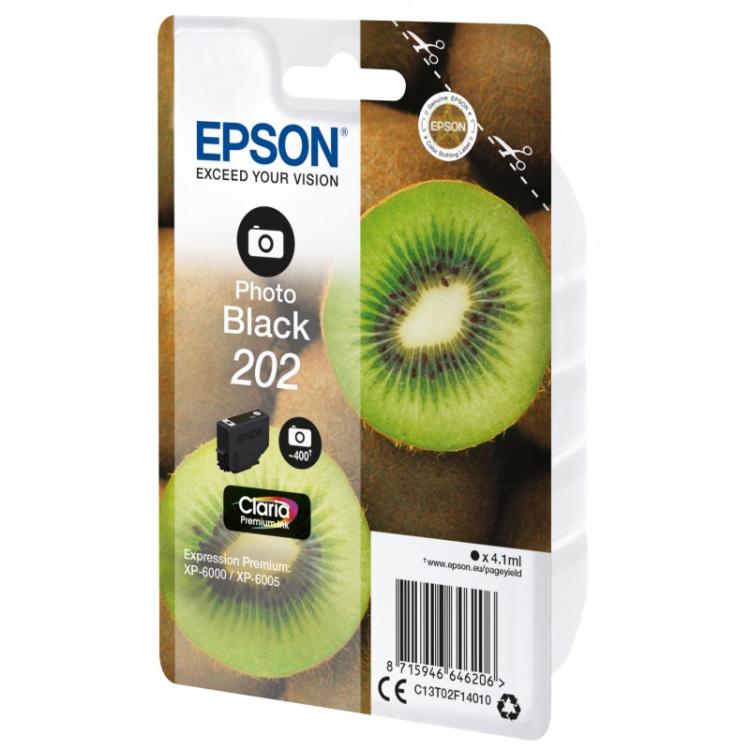 Epson - Kiwi Singlepack Photo Black 202 Claria Premium Ink