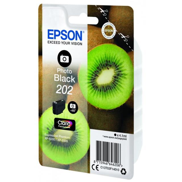 Epson - Kiwi Singlepack Photo Black 202 Claria Premium Ink