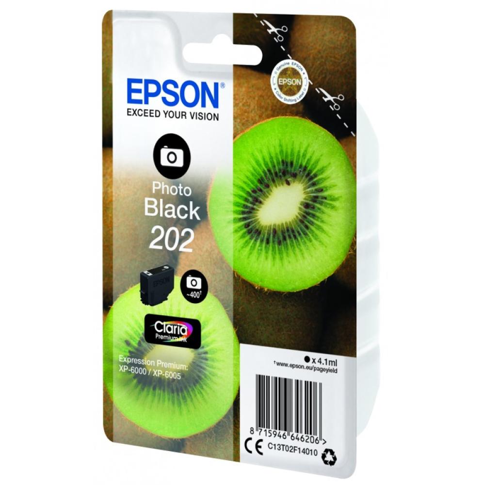 Epson - Kiwi Singlepack Photo Black 202 Claria Premium Ink