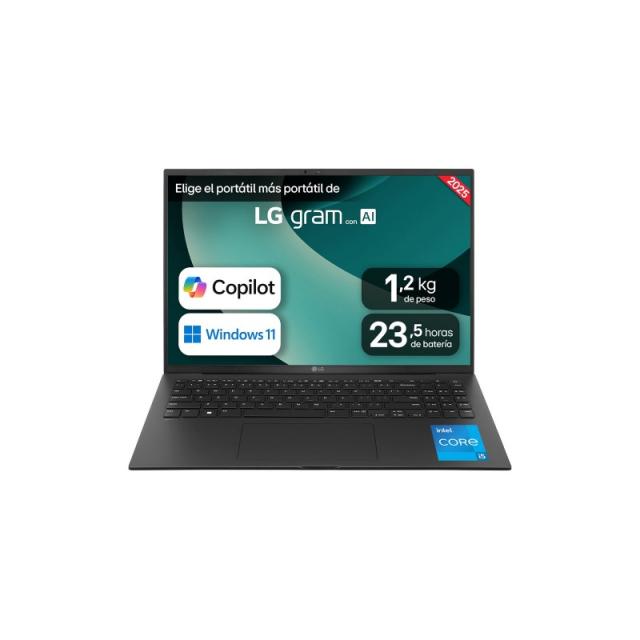 LG - Gram 16Z90RU-G.AA55B ordenador portatil Intel® Core™ i5 i5-1334U Portátil 40,6 cm (16") WQXGA 16 GB LPDDR4x-SDRAM 512 GB SS