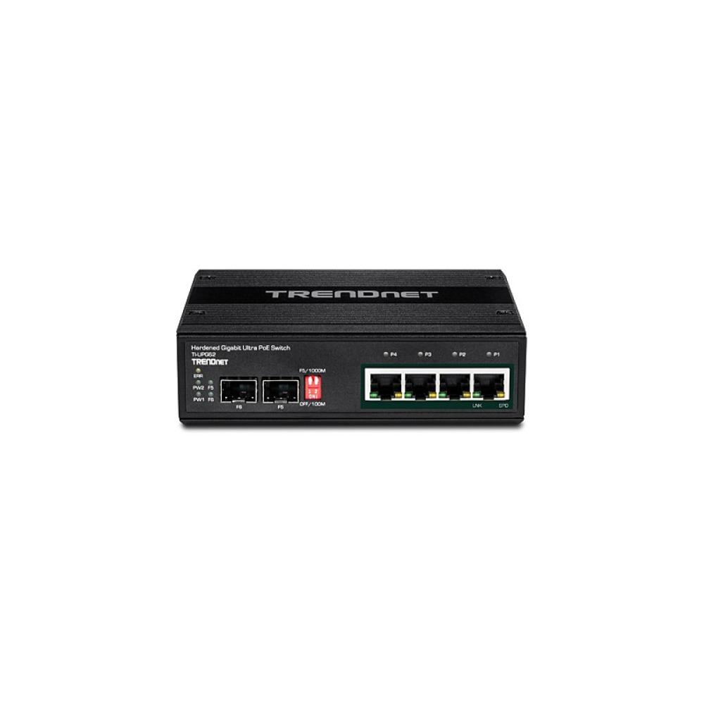 Trendnet - TI-UPG62 switch No administrado L2 Gigabit Ethernet (10/100/1000) Energía sobre Ethernet (PoE) Negro