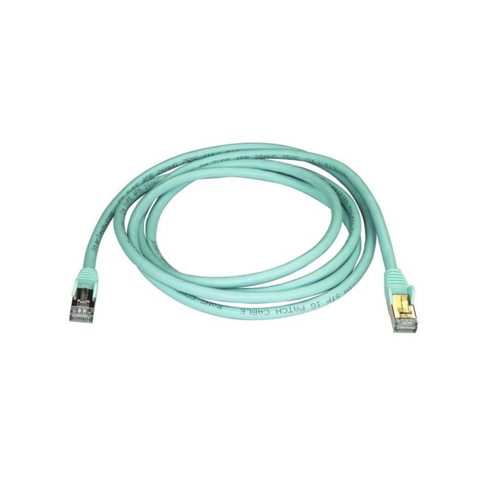 StarTech.com - Cable de 2m de Red Ethernet RJ45 Cat6a Blindado STP - Cable sin Enganche Snagless - Aguamarina