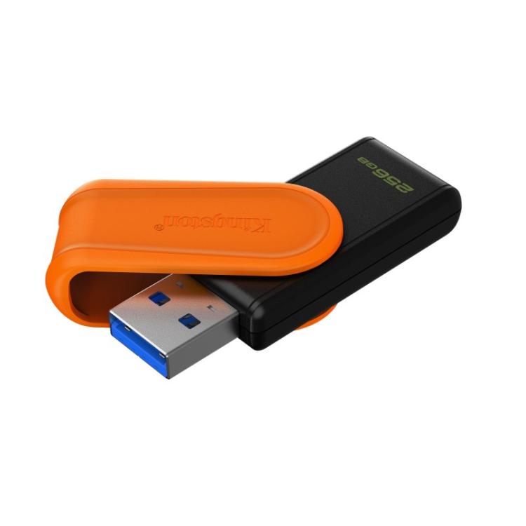 Kingston Technology - DataTraveler 256GB Portable USB 3.2 Gen 1 Exodia S (Black/Orange)