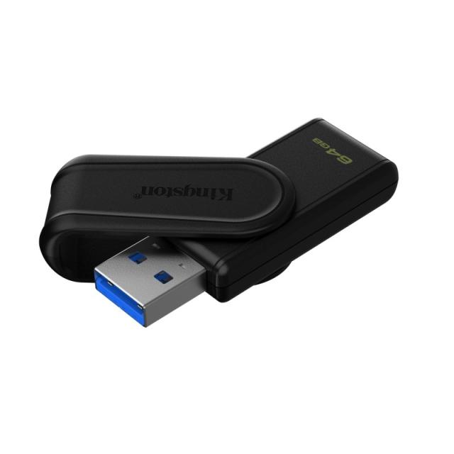 Kingston Technology - DataTraveler 64GB Portable USB 3.2 Gen 1 Exodia S (Black/Black)
