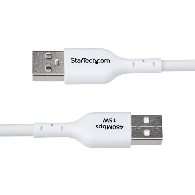 StarTech.com - Cable Cargador USB-A a USB-C de 3m - Cable Adaptador USB-A a USB Tipo C - 3A - Cable de Carga y S - USB2AC3MNCWHE