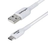 StarTech.com - Cable Cargador USB-A a USB-C de 3m - Cable Adaptador USB-A a USB Tipo C - 3A - Cable de Carga y S - USB2AC3MNCWHE