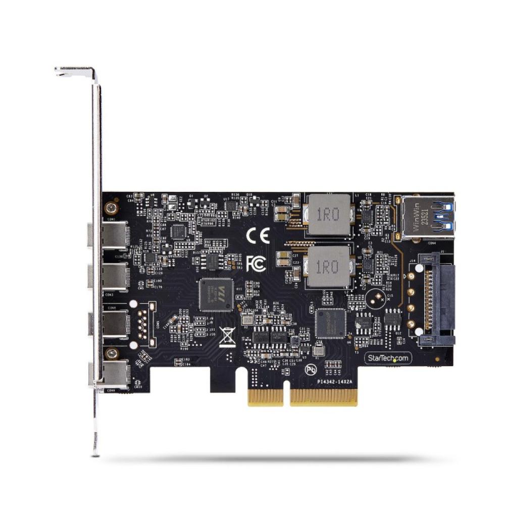 StarTech.com - Tarjeta PCIe de 5 Puertos USB de 10Gbps 4x USB-C / 1x USB-A - Hub Concentrador Interno USB 3.2 de 10Gbps - Tarjet