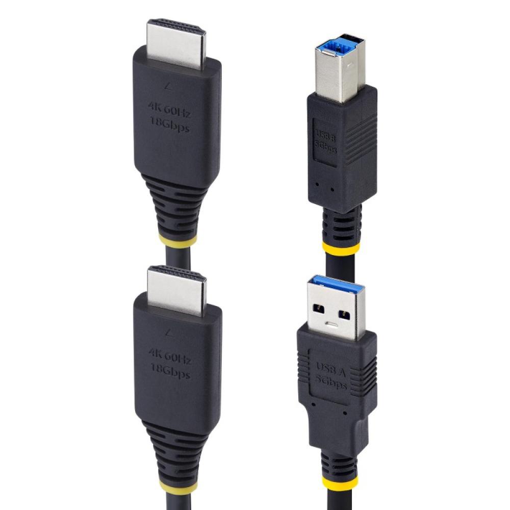 StarTech.com - Cable KVM HDMI y USB 3.0 5Gbps de 3m - 4K 60Hz - Cable Combo HDMI 2.0 y USB para Switch Conmutador KVM