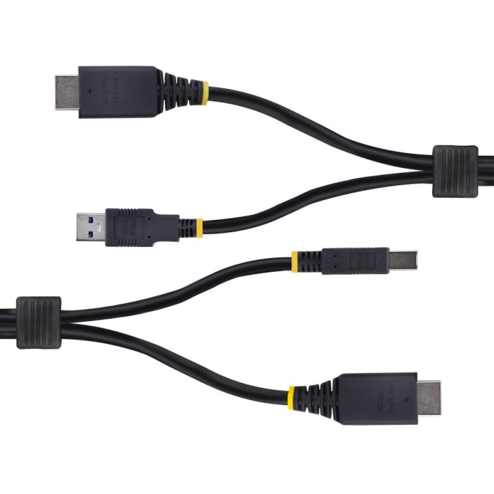 StarTech.com - Cable KVM HDMI y USB 3.0 5Gbps de 3m - 4K 60Hz - Cable Combo HDMI 2.0 y USB para Switch Conmutador KVM