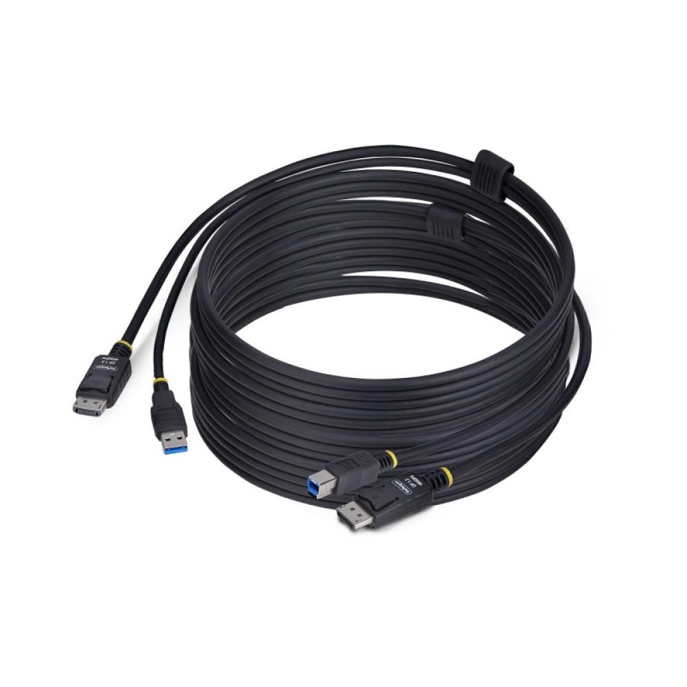 StarTech.com - Cable KVM DisplayPort y USB 3.0 5Gbps de 3m - 4K 60Hz - Cable Combo DP 1.2 y USB para Switch Conmutador KVM