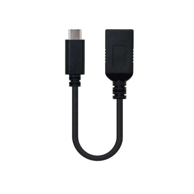 Nanocable - USB 3.1, 0.15m cable USB USB 3.2 Gen 2 (3.1 Gen 2) 0,15 m USB A USB C Negro