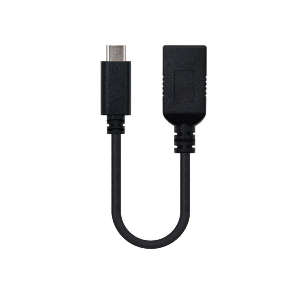Nanocable - USB 3.1, 0.15m cable USB USB 3.2 Gen 2 (3.1 Gen 2) 0,15 m USB A USB C Negro