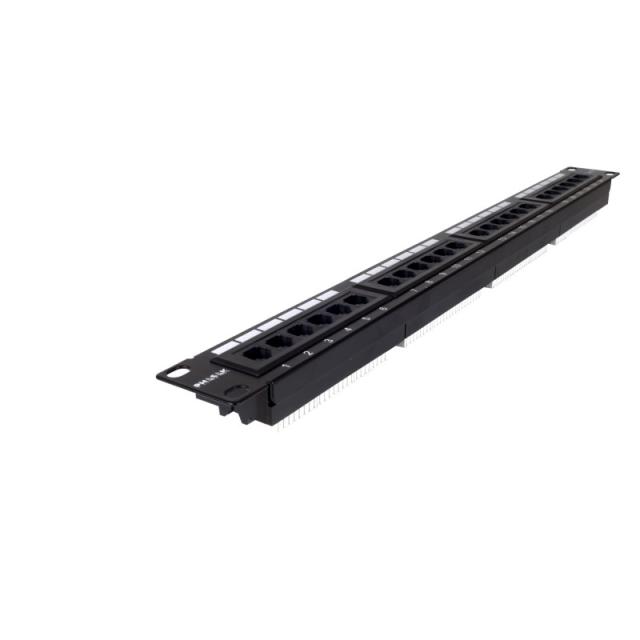 Phasak - Panel de transferencia 19" 24P Cat.6 UTP RJ45 DUAL 1U - PU 2420